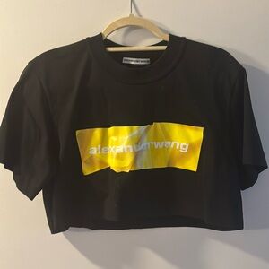 Alexander Wang, black crop T-shirt